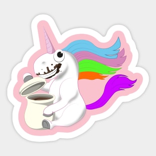 Une licorne bien gourmande Sticker